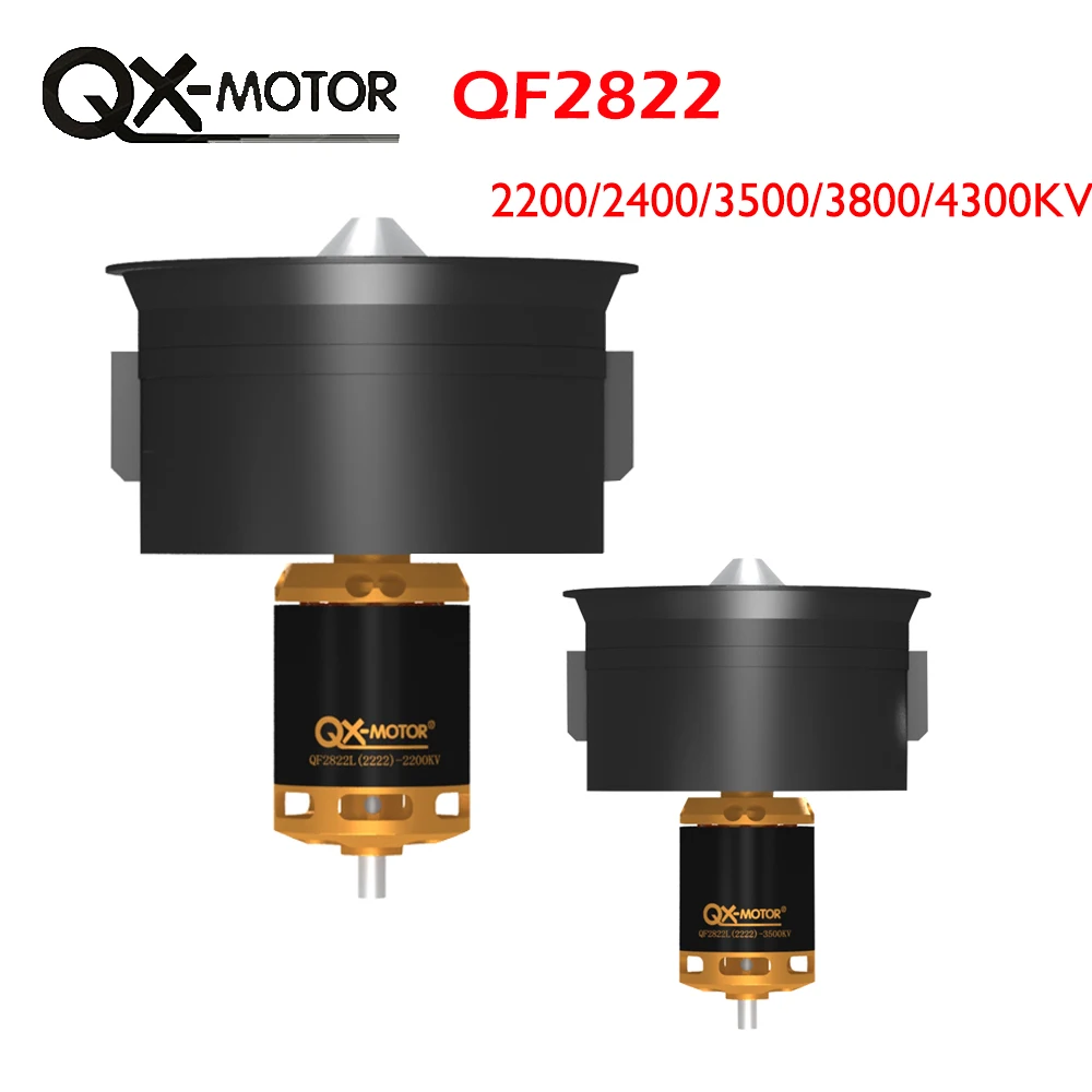 

QX-MOTOR For FMS rc Drone 64mm EDF 3S 4S 6S Lipo brushless motor + 12 blades Ducted Fan