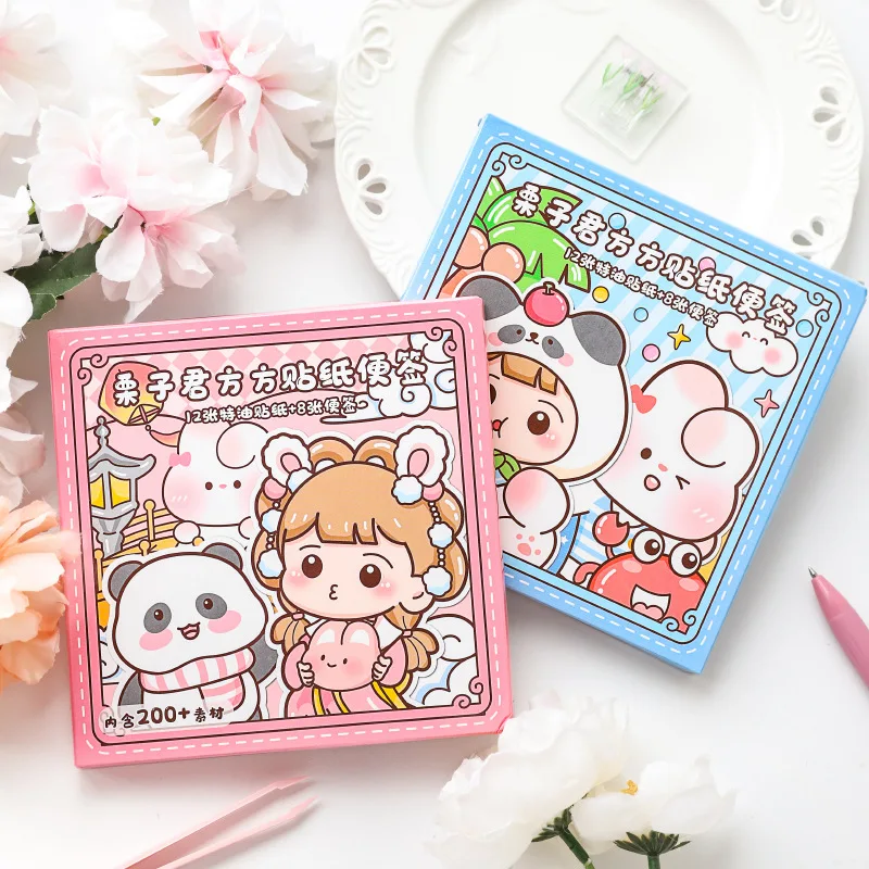 Moyan Fangfang Sticker Cute Cartoon Handheld Decoration Material Message Paper Collage  Kawaii Stickers  Korean Stationery
