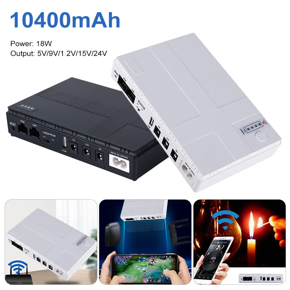 

Портативный мини-источник питания, 10400 мАч, 5 В, 9 В, 12 В