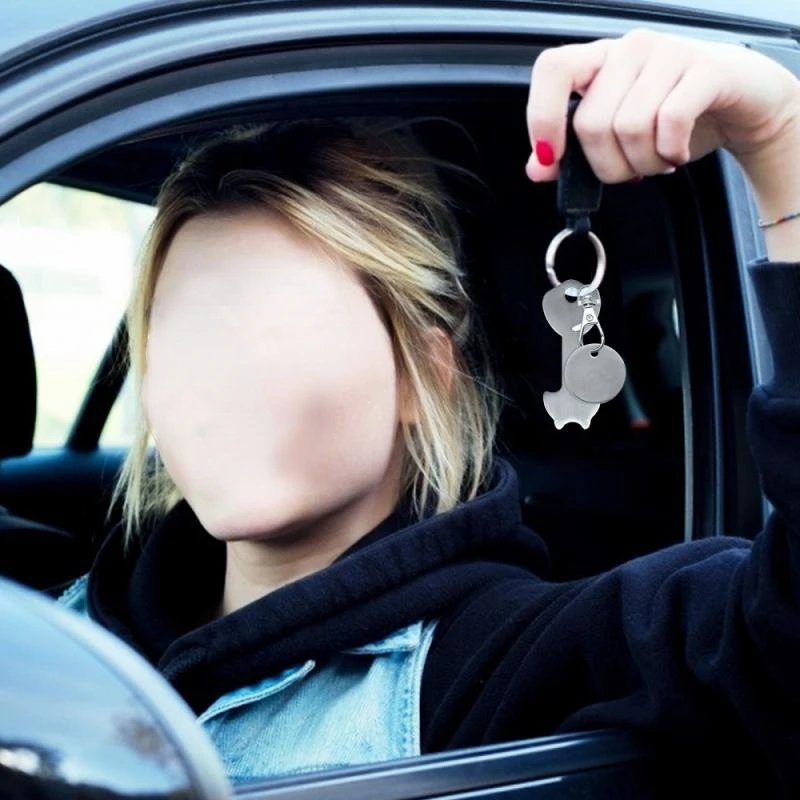 

Trolley Release Metal Key Front Loading Lock Drawer Type Lock Removable Trolleys Token Keychain Coin Bag Tag