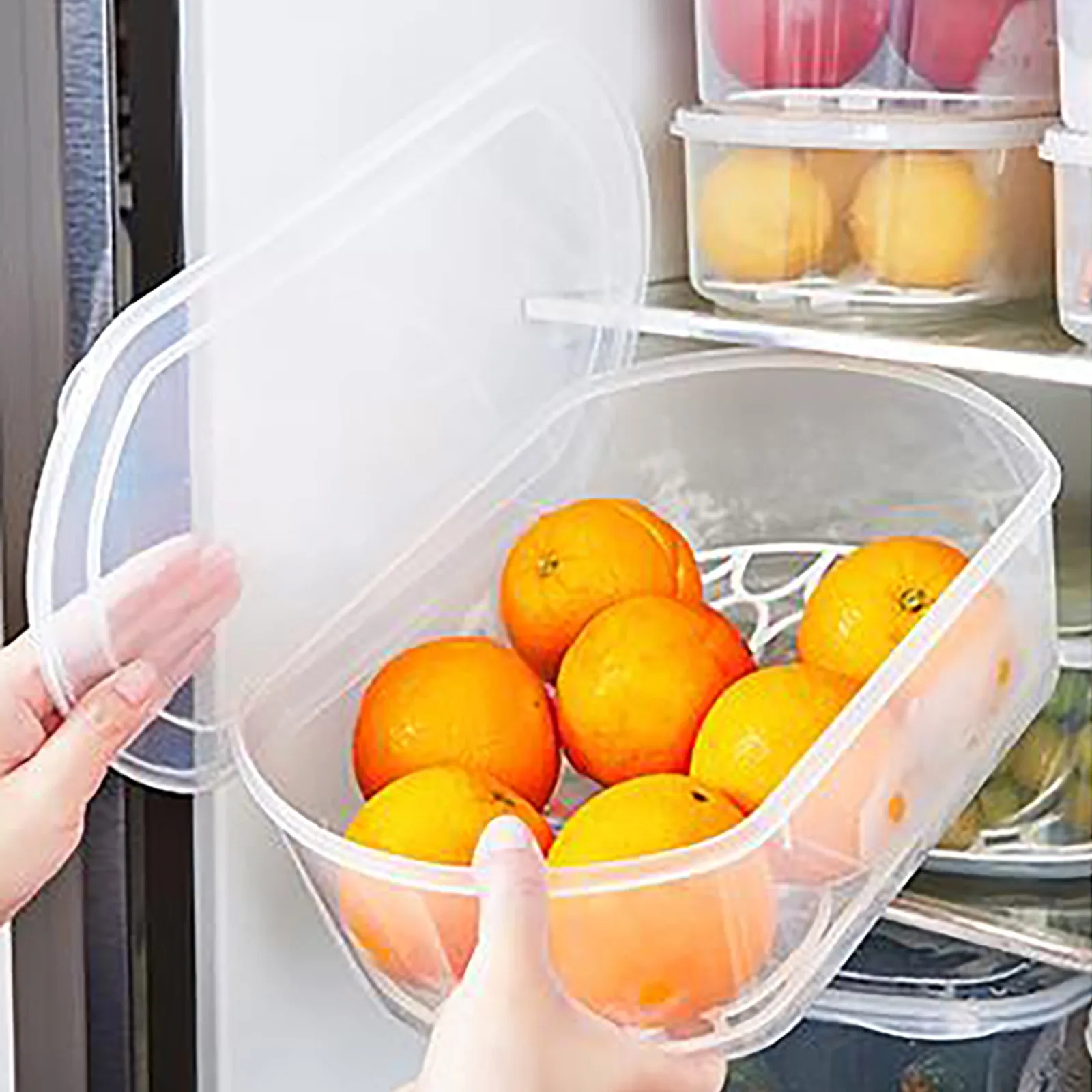 

Kitchen Draining Large Medium And Small Fresh Keeping Box Rectangular Refrigerator Refrigerated Storage Box Easy Lunchboxes