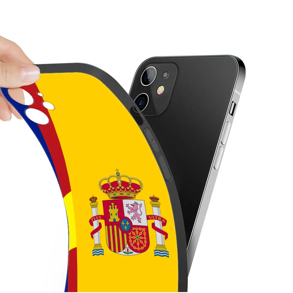 silicone case for apple iphone 11 12 13 pro max 8 plus xs 7 se xr mini 13pro 6plus iphon glossy phone spain coat of arms flag free global shipping