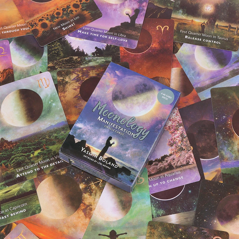 

New Moonology Oracle Cards Fate Divination Party Game Supplies Board Deck Tarot Cards 48 Card With PDF Guidebook