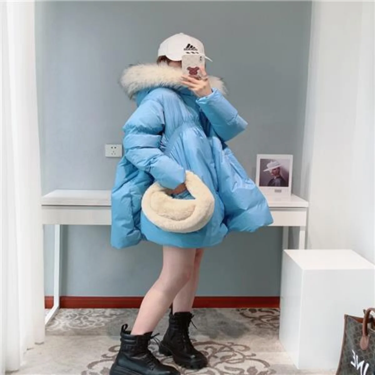 New Winter Coat for Women 2022 Down Jackets Parkas Jacket Hooded Coats Fur Collar Korean Fashion Warm Loose