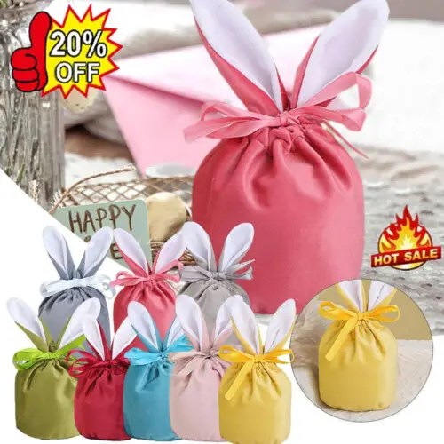 

Easter Bunny Rabbit Ears Gift Bag High Quality Novelty Unique Design Pink Blue Easter Egg Basket Gifts for Kids DIY Australia