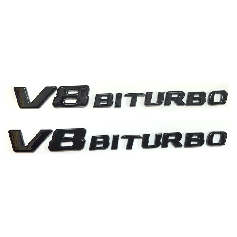 Фото 2 шт. 3D-эмблемы V8 BITURBO, наклейки на боковые крылья автомобиля для MB W204 W205 C63 W212 W213 E63 G63, аксессуары для автостайлинга №4