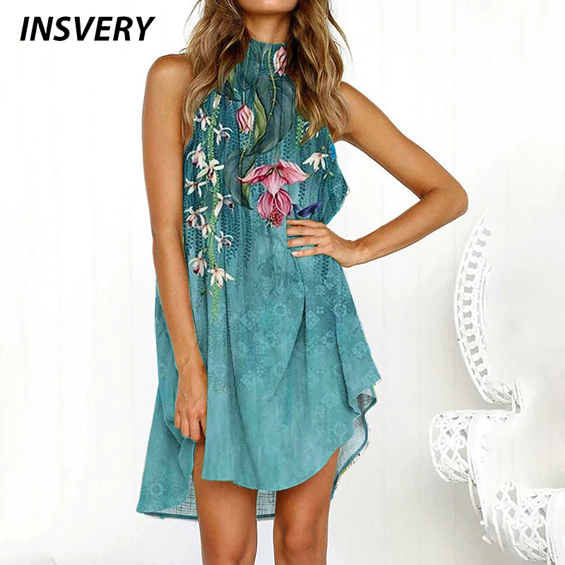 Summer Fashion Women Dress Sleeveless O 