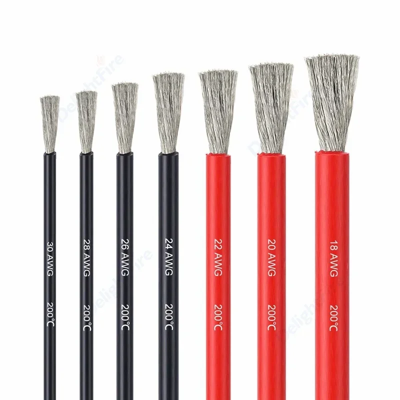 Гибкий силиконовый кабель провод из мягкой луженой меди AWG 22 20 18 16 для