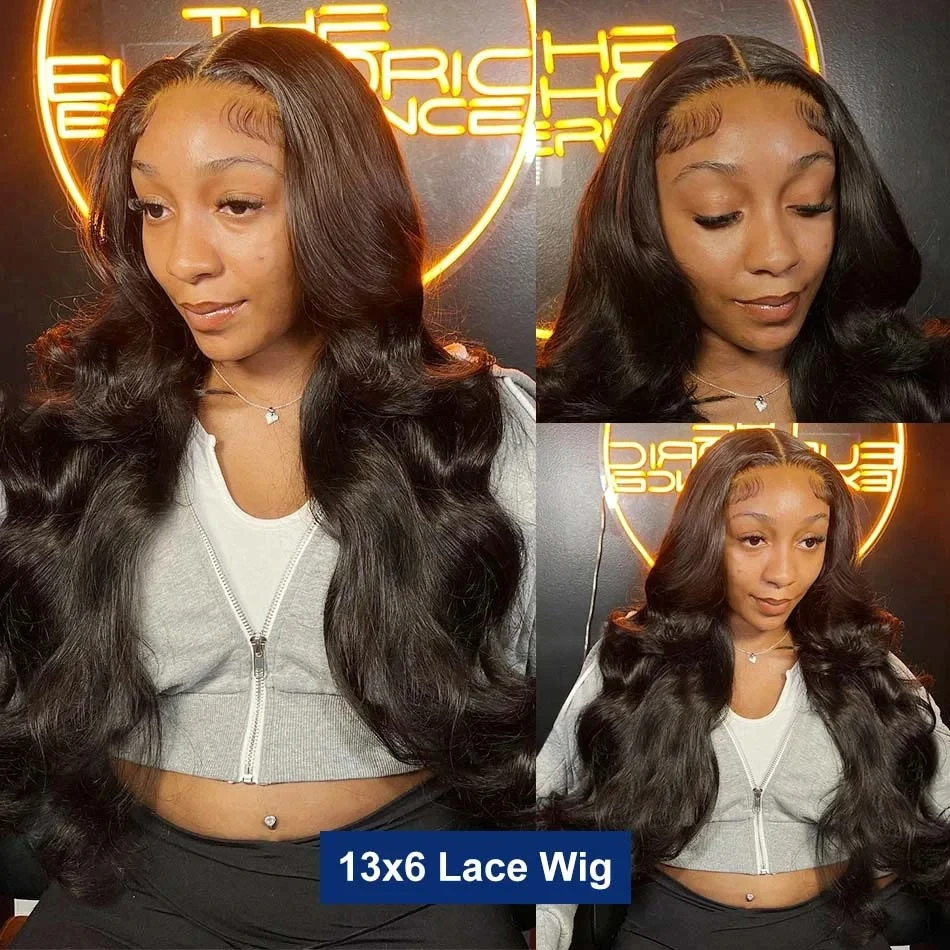 Парики фронта шнурка человеческие волосы 40 дюймов Объемная волна 13x6 hd Кружевной