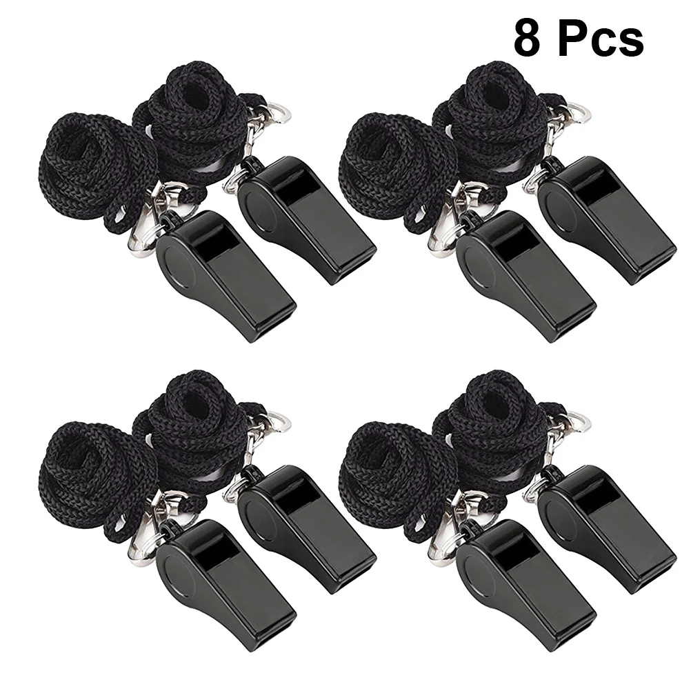 

8pcs Portable Whistles with Rope Emergency Survival Whistles for Referee Hiking Camping