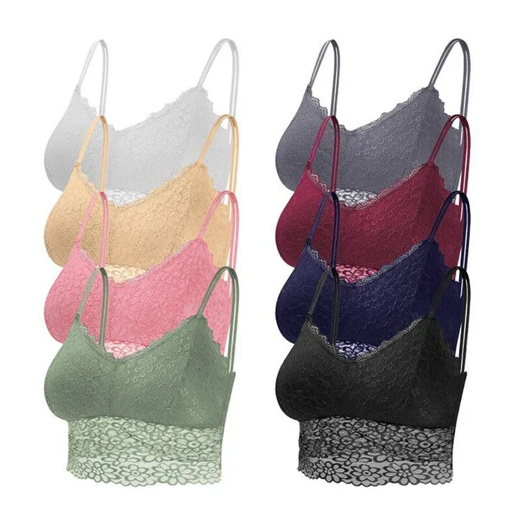 Beige Bra Bralette Women Sexy Lace Underwear Teenagers Summer Bra Camisole Top Lingerie
