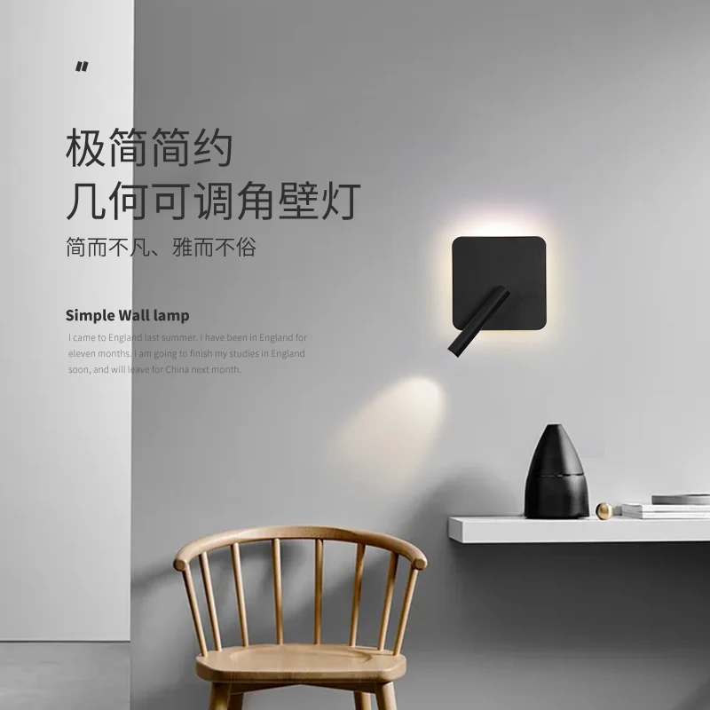 

Modern Minimalist Indoor LED Wall Lights With Switch round/square Wall Lamp Fixture Corridor Aisle Bedroom bedside Art Sconce