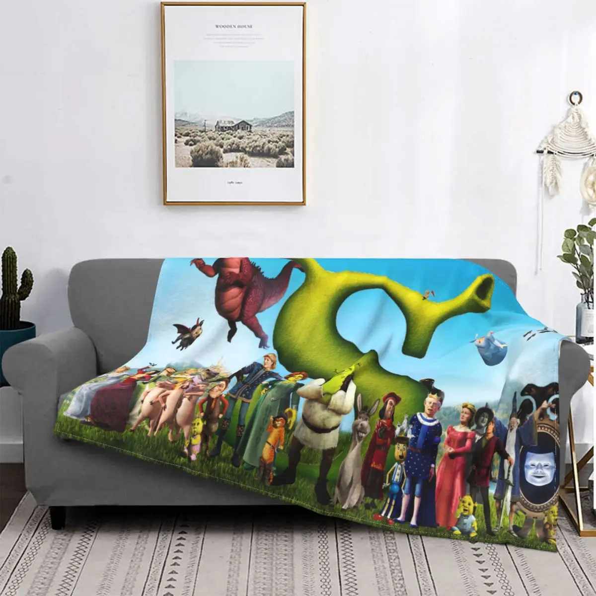 

Шрек Принцесса Фиона романтическое кино одеяло Фланелевое украшение все портативное домашнее покрывало