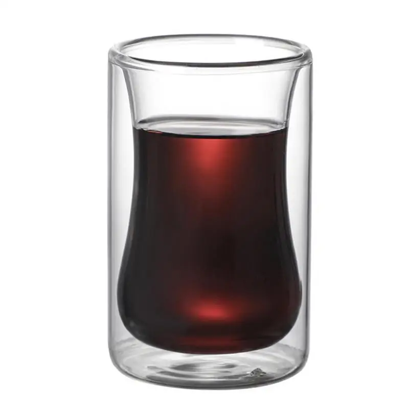 Double Wall Tea Cups Heat Resistant Borosilicate Clear Glass Coffee Mugs Thermo Insulated Glass For Latte Cappuccino Beverage