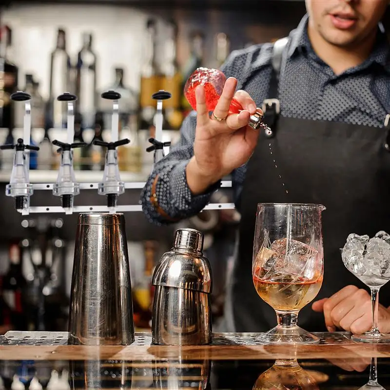 

6-Bottle Liquor Dispenser Wall Mounted Bottle Beverage Stand Wall Bracket Drink Beer Wine Dispenser