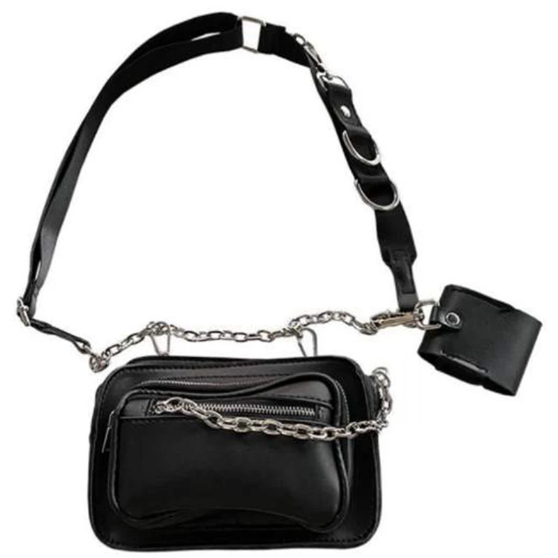

Женская сумка-мессенджер из ПУ кожи, с цепочкой