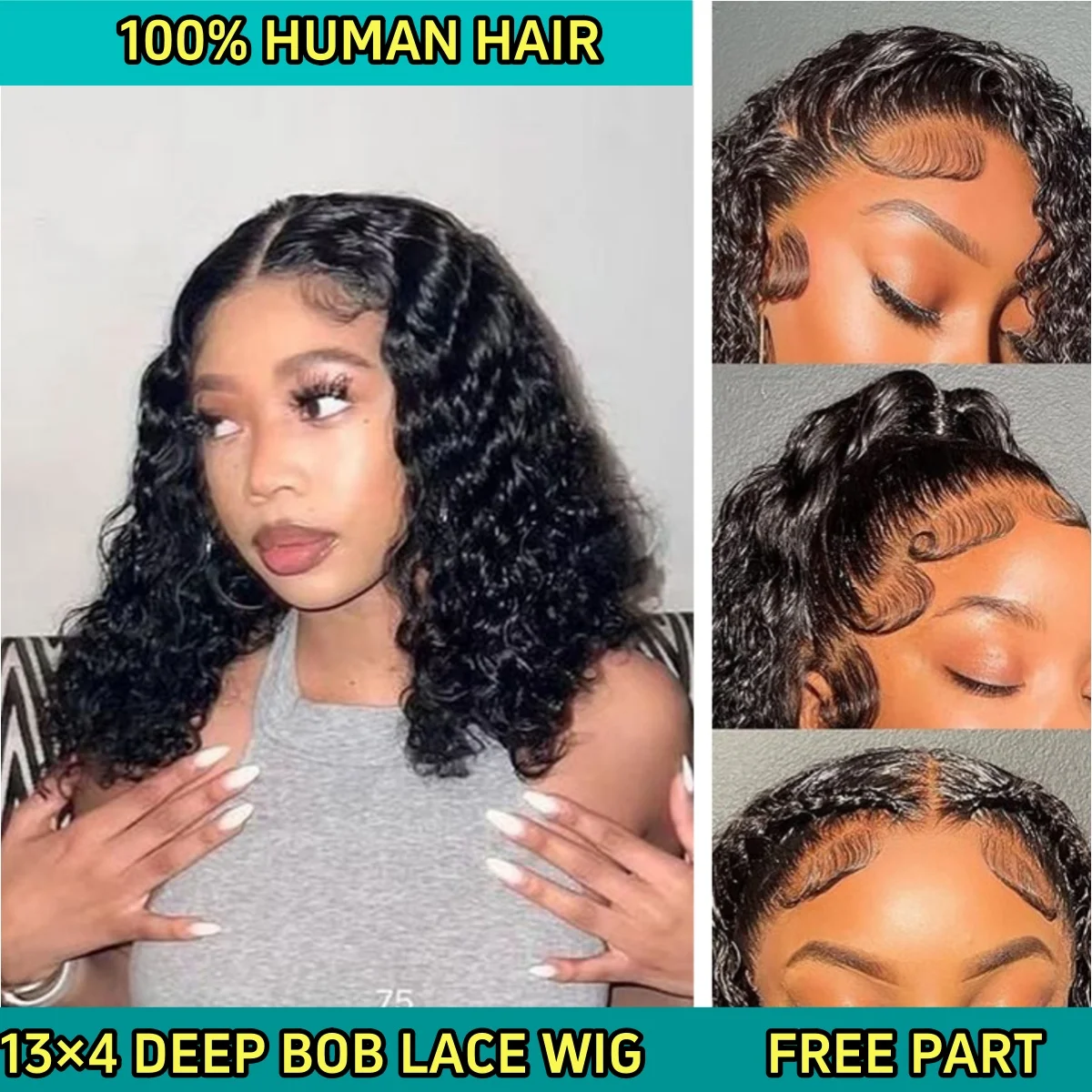 UNIKY 13x4 Фронтальный парик с глубокими волнами прозрачные 36-дюймовые волосы Remy для