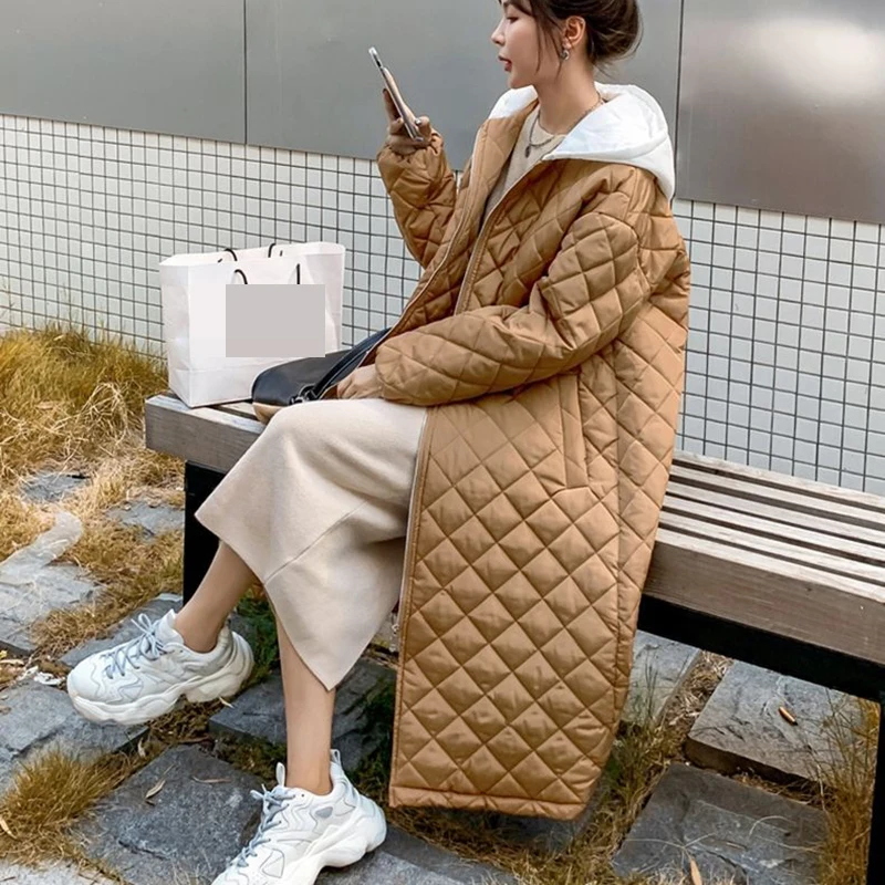 cotton padded jacket for women in autumn and winter, long, over knee, loose and large, Korean  jacket  winter coat women