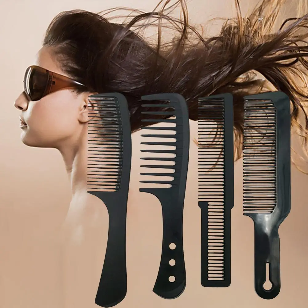 

Hairdressing Comb Non-slip User-friendly Carbon Fiber Anti-fade Long Lifespan Beauty Accessory Nylon Wide Teeth Black Comb for H