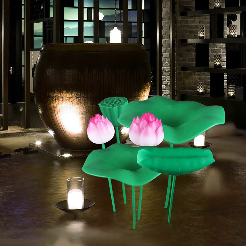 REAQ LED Luminous Lotus Lamp Engineering Lights Outdoor Lighting Project Special-Shaped Landscape Pond Park Decoration Riq-G20-1 1