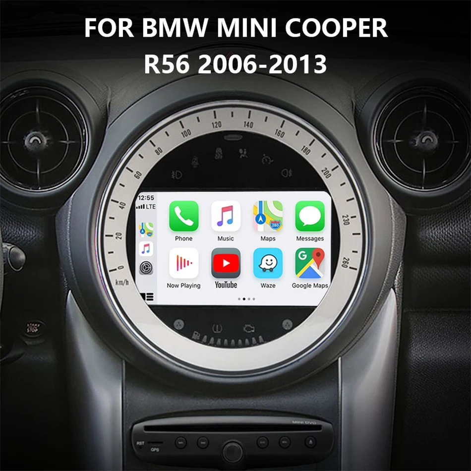 

For BMW Mini Cooper CIC system 2007 2008 2009 2010 2011 2012 2013 R56 R57 R58 R60 Sliver Car Player Carplay Android multimedia