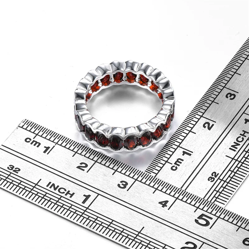 Кольца из стерлингового серебра с натуральным красным гранатом камень 6 3 карата