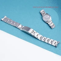 19mm watch band strap silver hollow curved end oyster style bracelet for seiko 5snxs73 75 77 79 80 81 snff05 snxg47 j1k1
