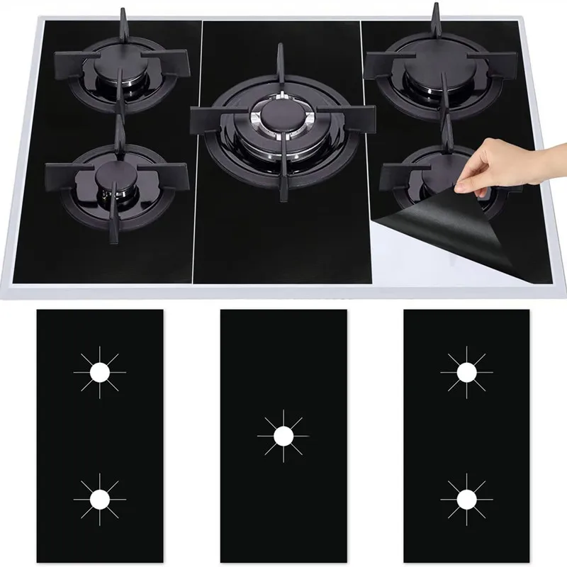 

5Hole Thickness Gas Stove Protectors Cover Stove Topper Heat Insulated Mat Washable Protectors Cover Sheeting Kitchen Gas Stove