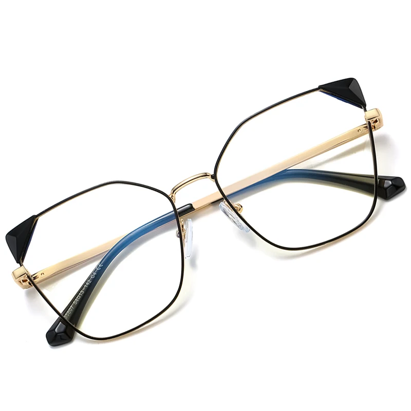 

Женские очки с защитой от синего света, дизайнерская оправа, модные женские очки, оптические очки кошачий глаз, зеркальные очки из металлического сплава