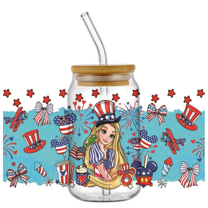 Американский стиль принцессы серии Inc наклейки водостойкие УФ DTF чашки кружки для