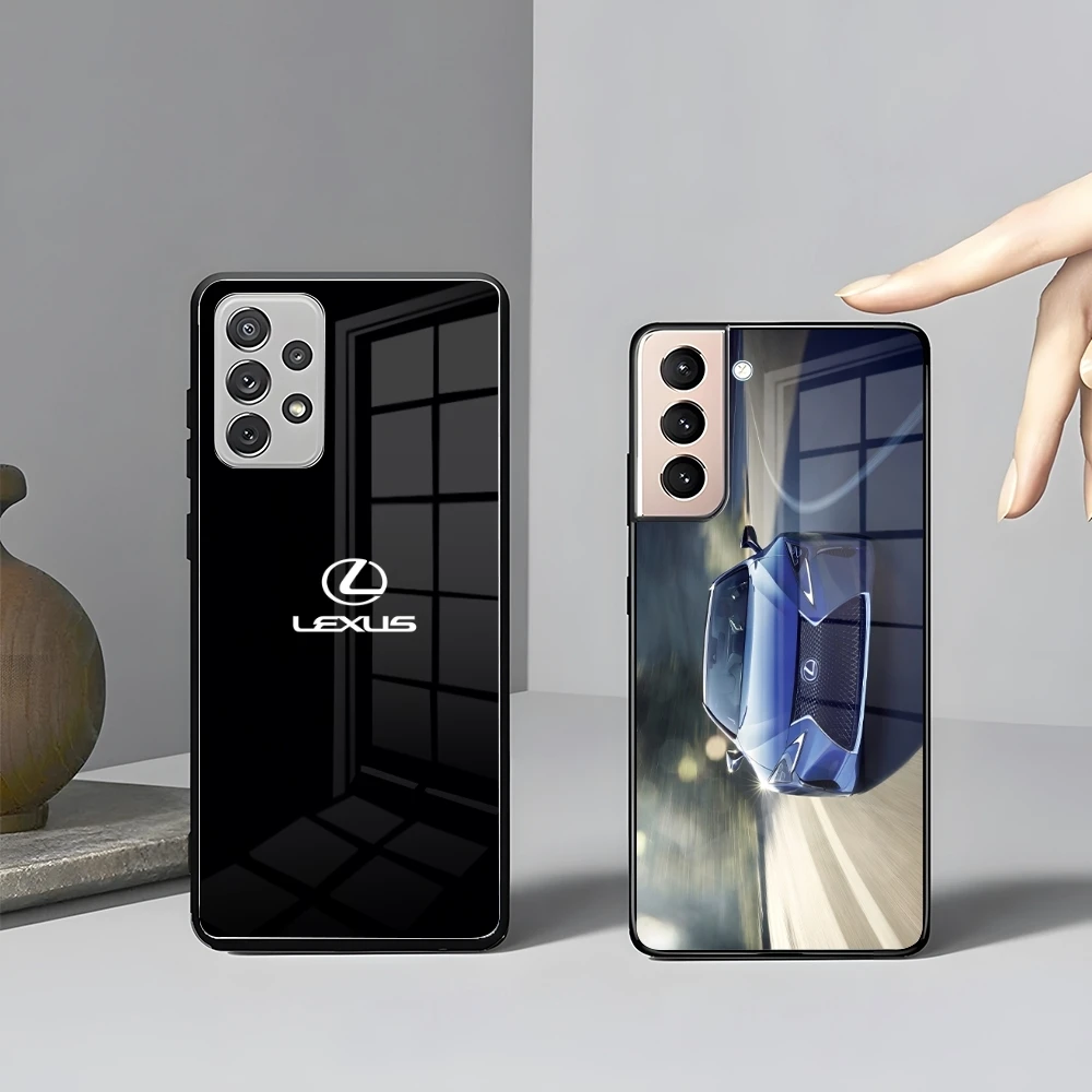 Роскошный автомобильный прозрачный чехол для телефона L-Lexus-s Samsung S 24 23 22 21 20 A 34 54