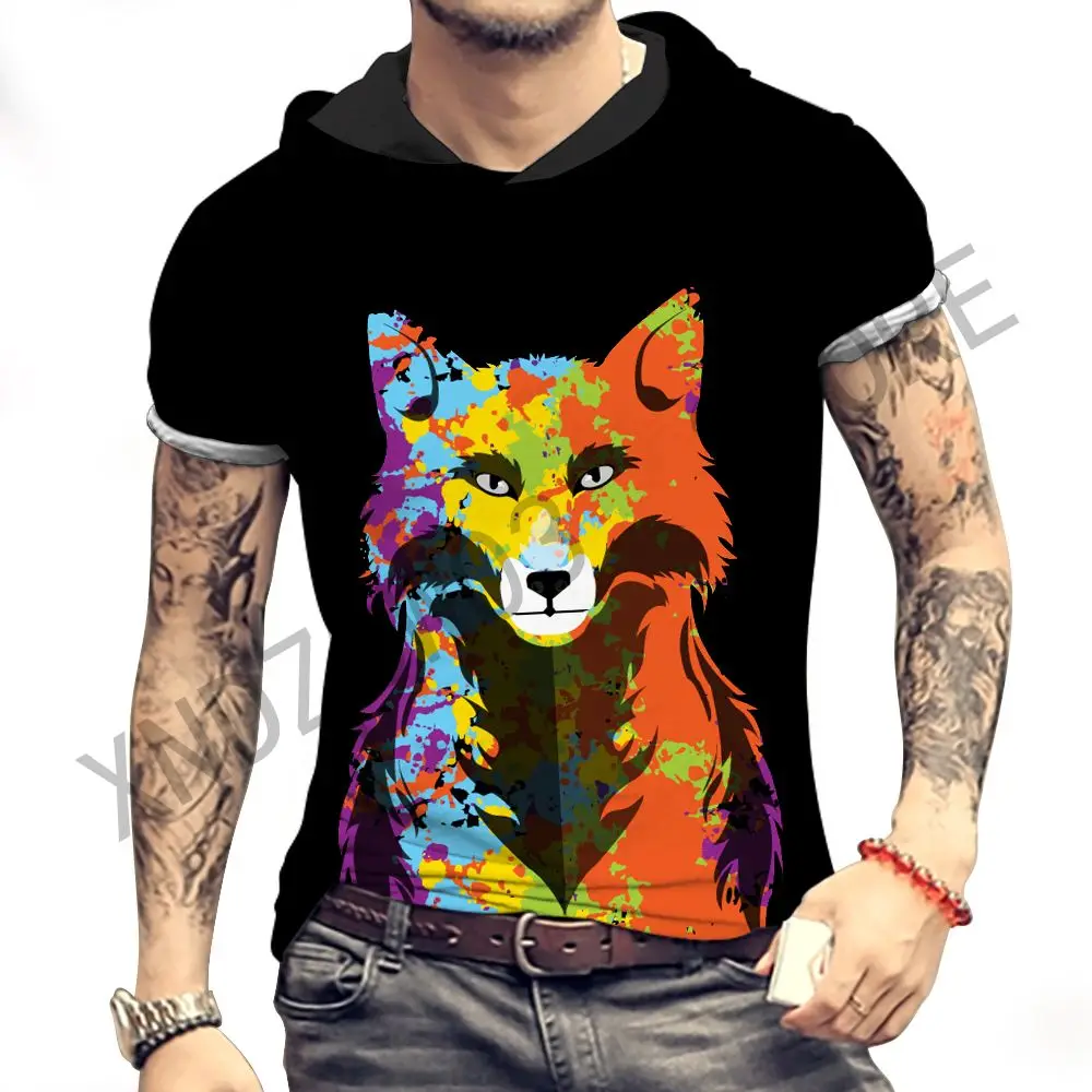 

Wolf Wild Clothes Men T-Shirt Men's Clothing Summer Essentials Hoodie 3D Print Streetwear Thin Short Sleeve Hoodie Aesthetic 3XL