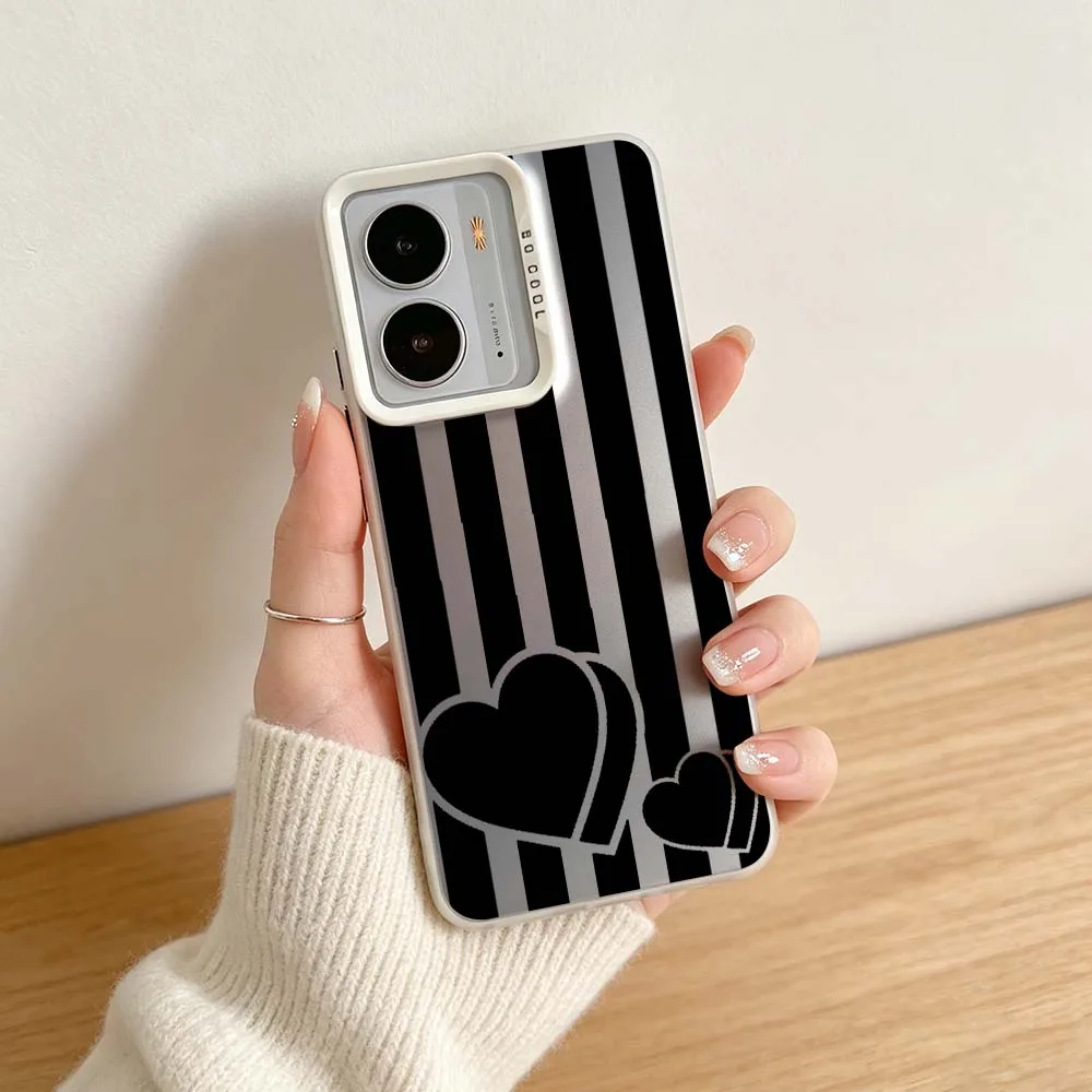 Фото Чехол для телефона с черным полосатым дизайном для Realme 14X 14 13 12X 12 11X 11 10 9i C67 C75 V60 70 C25Y Pro, серебристого цвета. №5