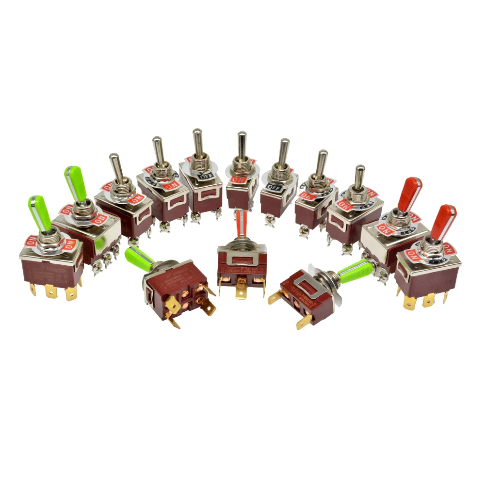 Terminal Switch E-TEN AC 250V 16A 2/3/4/6/9 Pin ON-OFF ON-ON ON-OFF-ON Toggle Switch + Silver Contact Micro Toggle Switch module