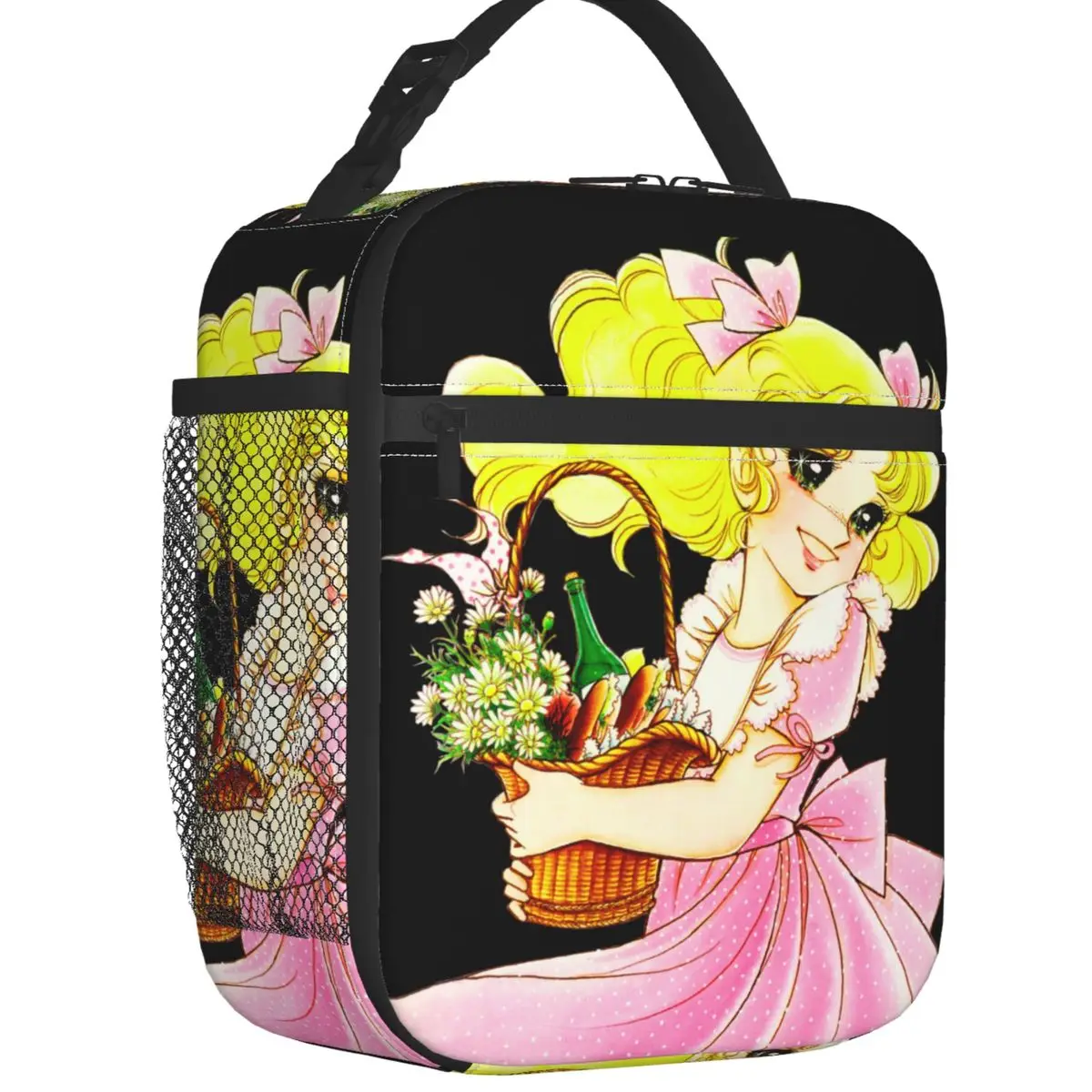 Candy Candy Thermal Insulated Lunch Bag Women Cartoon Anime Manga Portable Lunch Tote for Outdoor Picnic Storage Food Box