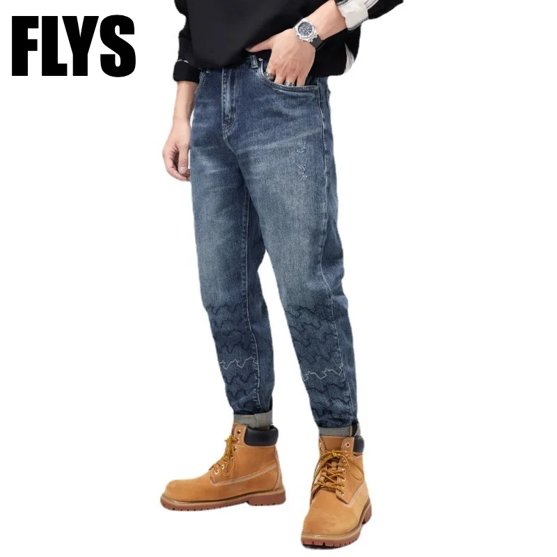 

Hight Quality Men Warm Trousers Jeans Men's Cargo Jeans Winter Autumn Denim Pants Brand Classic Clothes Overalls Casual Pants