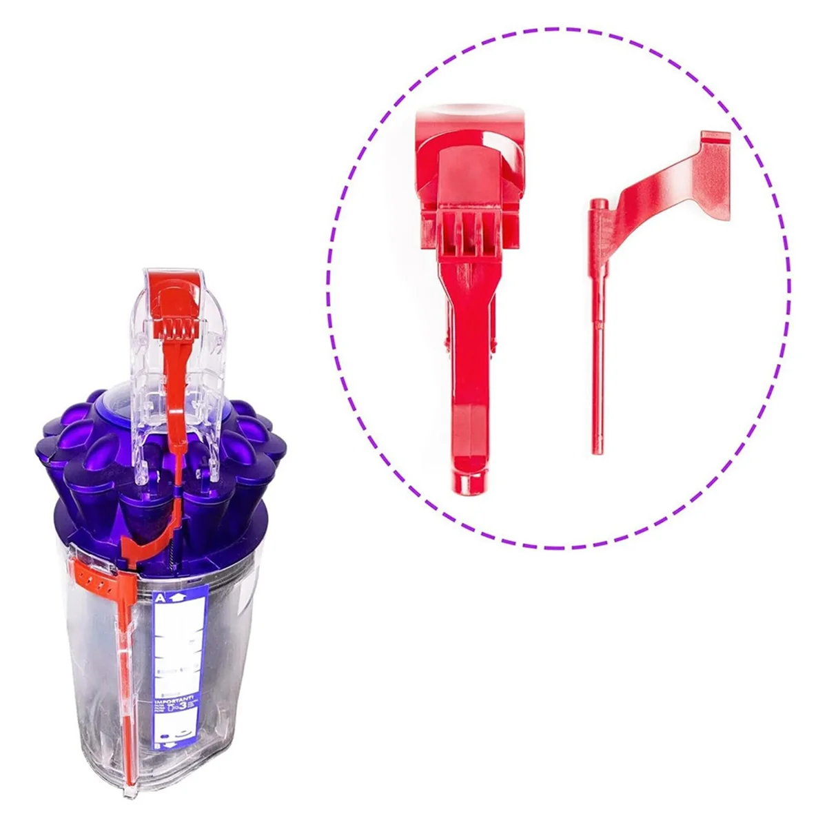 Вакуумный циклон красная кнопка канистры зажимы для замены Dyson DC41 DC43 DC65