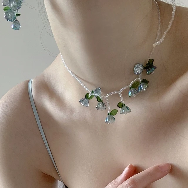 Женское акриловое ожерелье с подвеской в виде цветка лотоса |