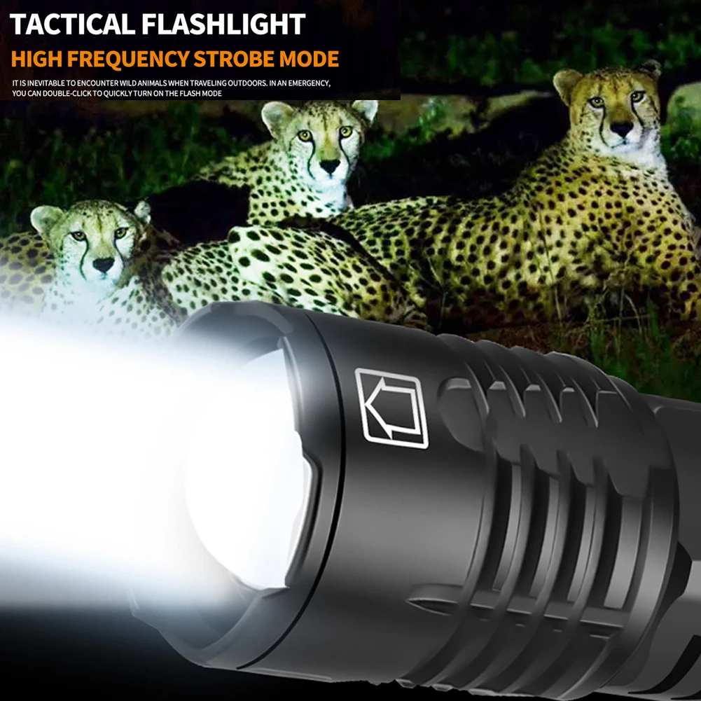 

Rechargeable Portable XHP70 LED Flash Camping Lights with Memory Function Outdoor Hiking Telescopic Zoom Waterproof