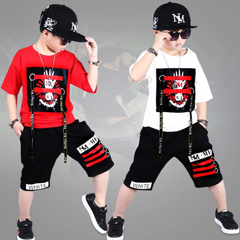 children tracksuits 4-12Y Boys Clothing Enfant tshirt+harem pant Fashion Boy Clothes Cool Kids Hip Hop Sports Suit |