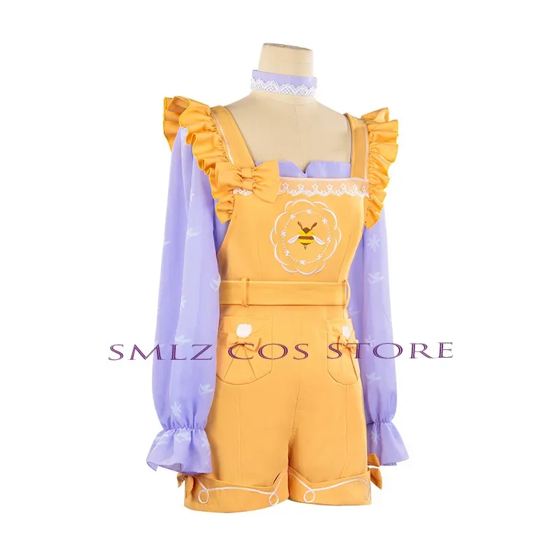 Игра Infinity Nikki Косплей Аниме Костюм Желтый Прекрасный Комбинезон Униформа Парик