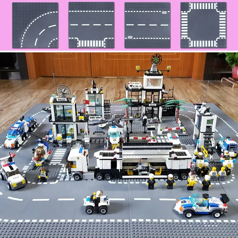 

Строительные блоки аксессуары пол 25,5*25,5 см городские дороги улица совместимы Lego маленькие частицы DIY детские игрушки креативные