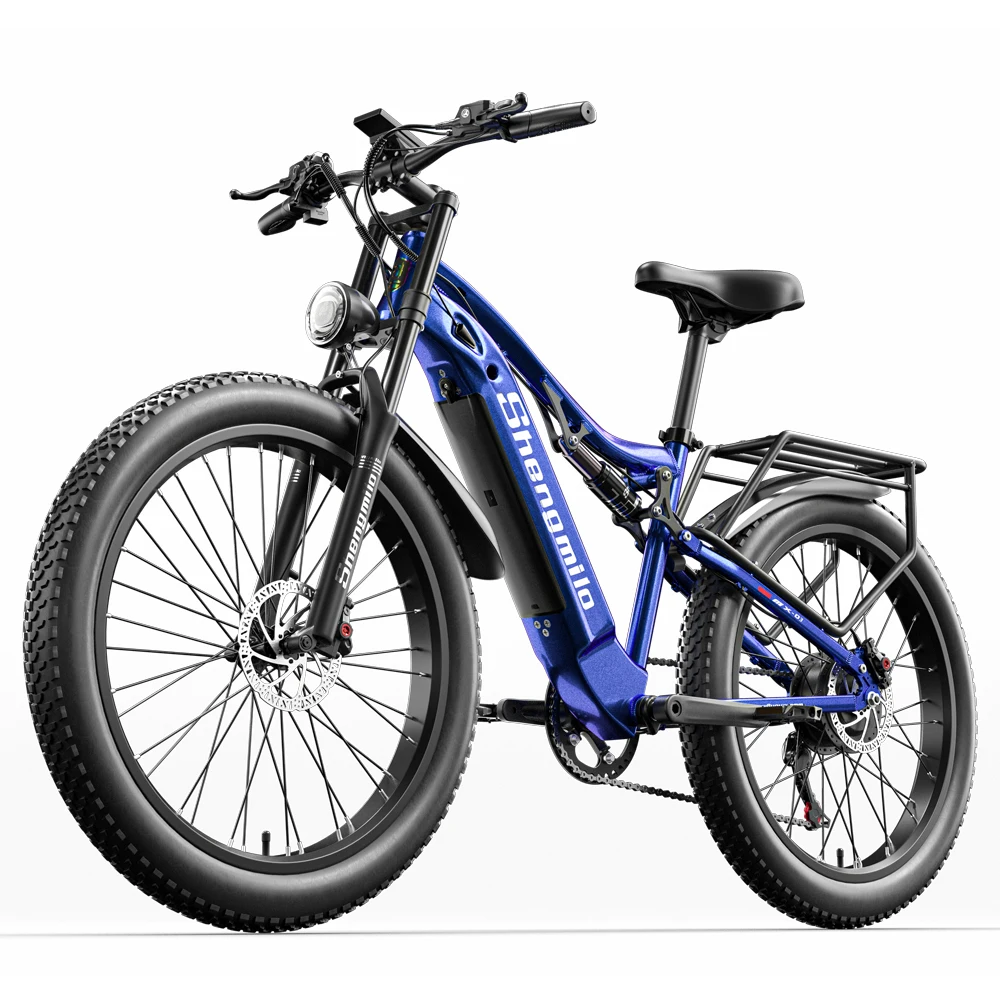 

US EU Stock 26inch 48v 500w LG 15AH Bafang Motor Electric Mountain Bike 3.0 Snow Tire Fiber Fat Ebike Shoulder Shock