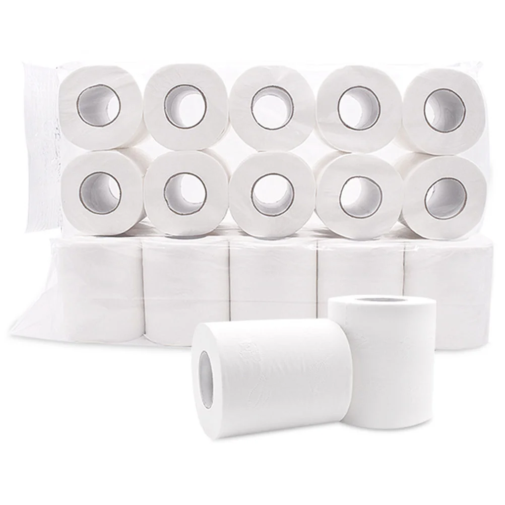 

10 Rolls 100g Wood Pulp Small Toilet-roll 4-layer for Hotel Home (White)
