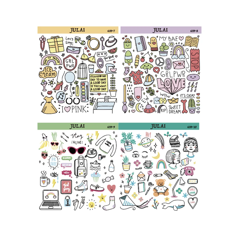 

#659 Girls наклейка для планировщика, Доступны варианты цветов и бумаги с Перезаписываемыми стикерами, фотографиями, календарем и т. д.