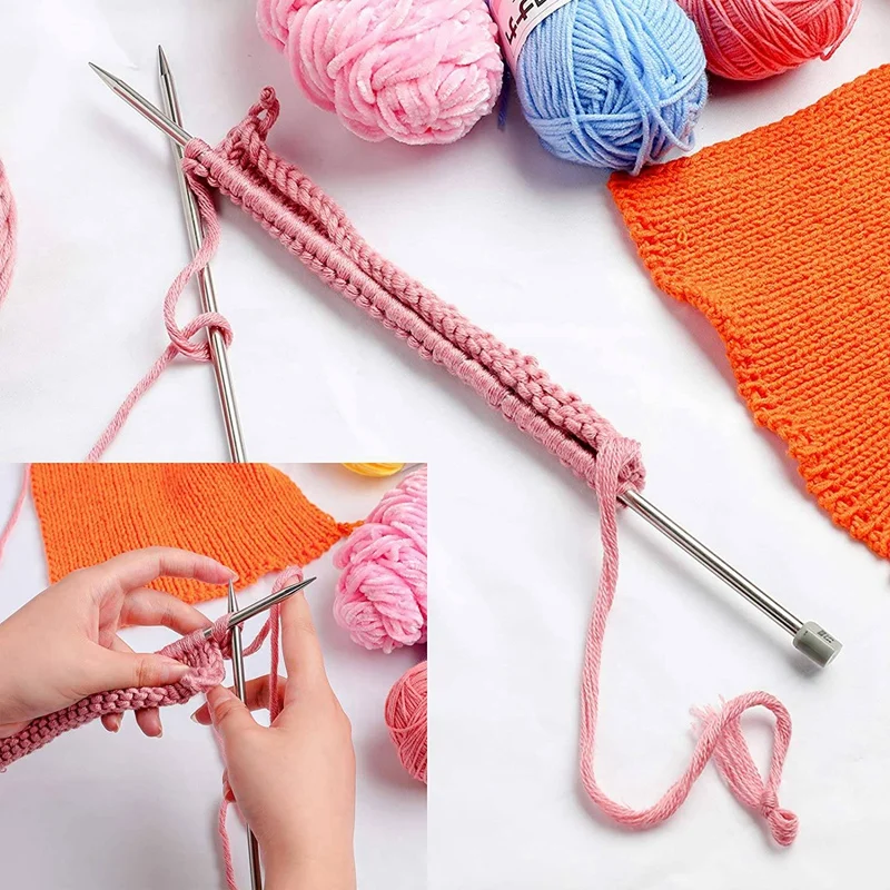 Спицы набор прямых одноконечных спиц металлические короткие вязальные спицы 22