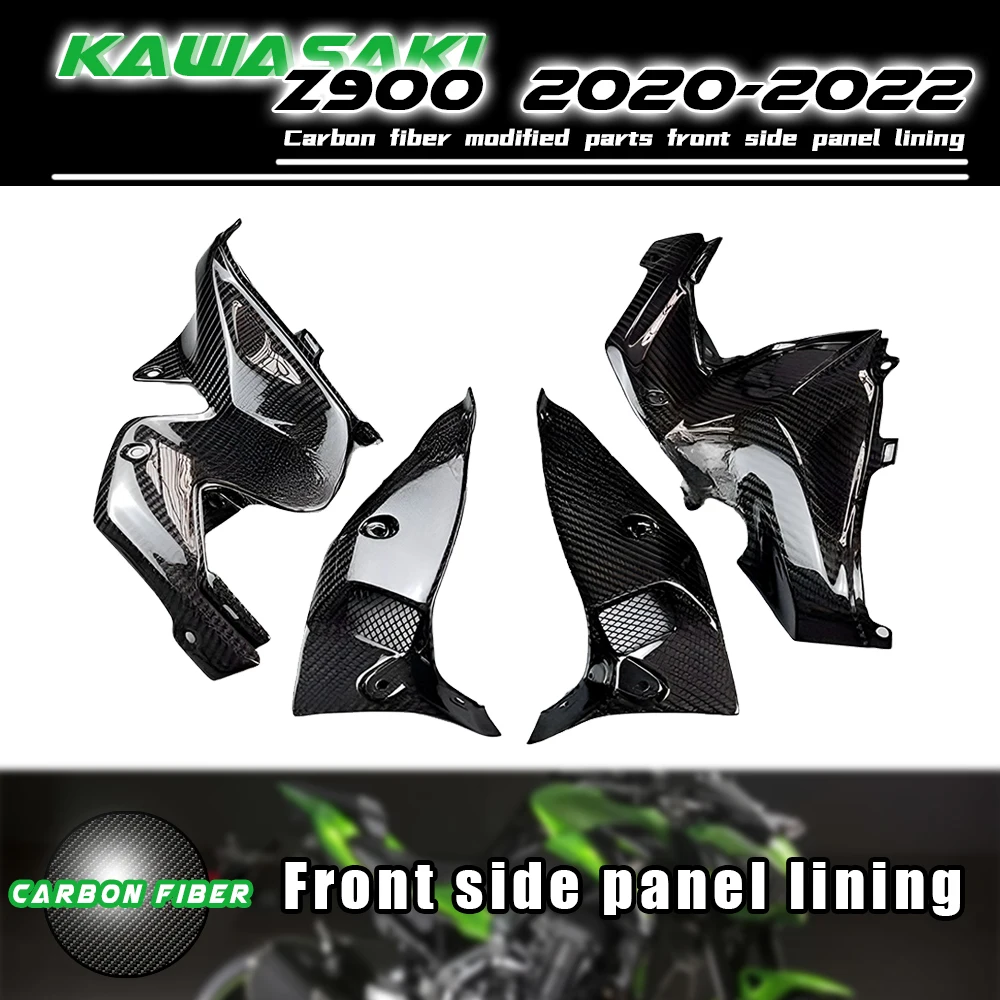 

For Kawasaki Z900 2020 2021 2022 100% Real Carbon Fiber Modifield Parts Front Side Panel Linling Fairing Motorcycle Accessories