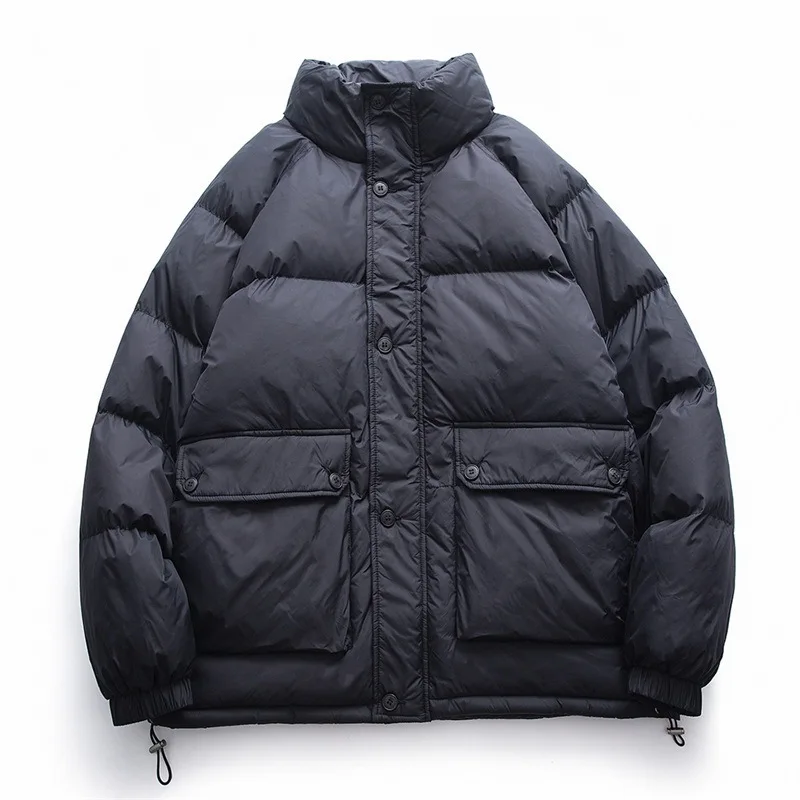 Winter personality side seam pockets padded jacket thickened loose men's trend hooded coats for men winter Men's jacket parkas