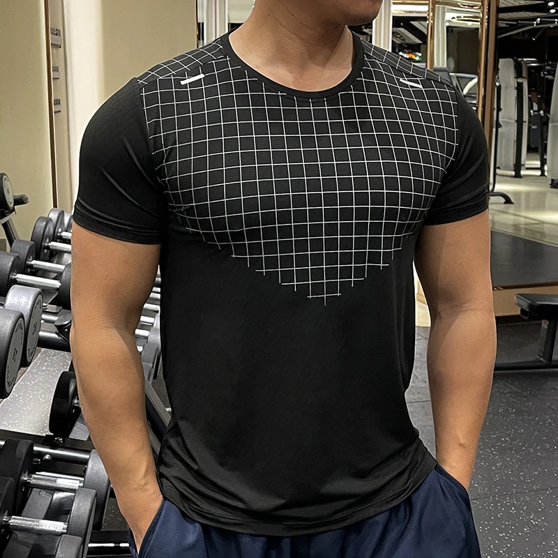 Gym Shirts Men Trainning Run Football Jerseys Workout Causal 3D Print Quick Drying Tee Compression New Fashion Short T Shirts