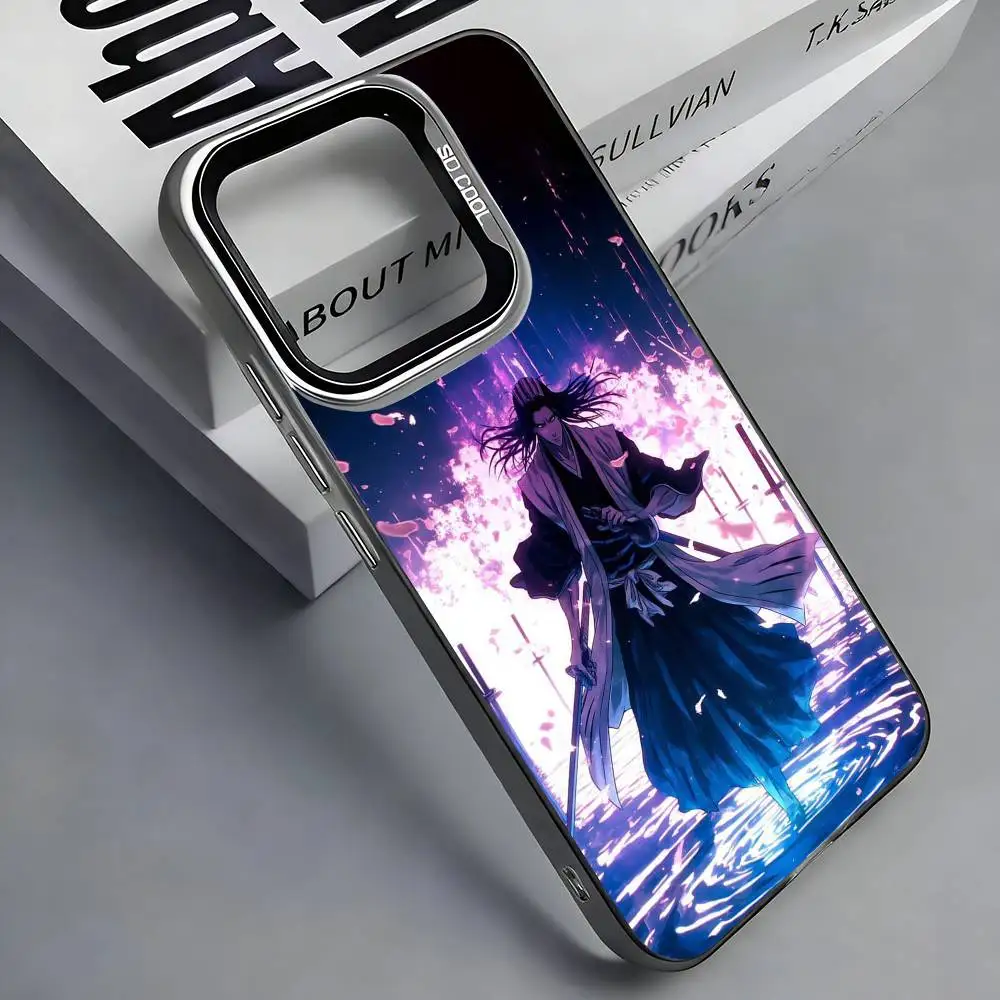 Фото Чехол для телефона B-Bleach Anime K-Kuchiki Byakuya для iPhone 17, 16, 15, 14, 13, 12, 11 Plus, Pro Max, цветной серебристый чехол-футляр №5